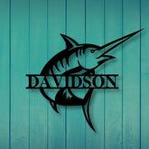 Custom Marlin Sign Metal Fish Sign Personalized Name Fish Sign Gift For Fisherman Farmhouse Decor Swordfish Deep See Decor Decorations